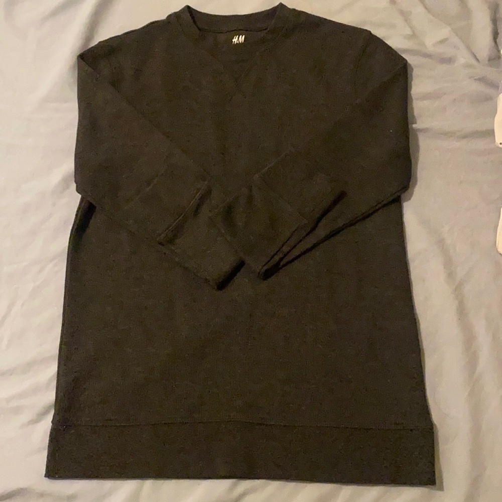 H&M Crew Neck Gray Regular Fit Sweatshirt